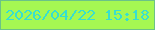 文字の大きさ：4、枠の色：6bc387、背景の色：a5f852、文字の色：37dfcf 無料ブログパーツのブログ時計