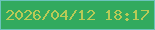文字の大きさ：3、枠の色：6bc3bb、背景の色：32aa5e、文字の色：b8ca57 無料ブログパーツのブログ時計
