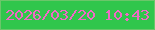 文字の大きさ：4、枠の色：6bc66a、背景の色：30c64c、文字の色：f069c6 無料ブログパーツのブログ時計