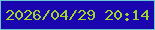文字の大きさ：4、枠の色：6bc6d4、背景の色：1b05af、文字の色：9fd62b 無料ブログパーツのブログ時計