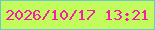 文字の大きさ：4、枠の色：6bc7ca、背景の色：c1fb5c、文字の色：f51daa 無料ブログパーツのブログ時計