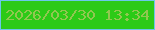 文字の大きさ：3、枠の色：6bc7ea、背景の色：2cca17、文字の色：91c750 無料ブログパーツのブログ時計