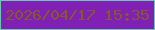 文字の大きさ：1、枠の色：6bc8b3、背景の色：8120b4、文字の色：84592d 無料ブログパーツのブログ時計