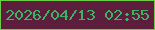 文字の大きさ：5、枠の色：6bcd43、背景の色：5d1d3d、文字の色：3db364 無料ブログパーツのブログ時計