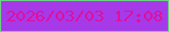 文字の大きさ：4、枠の色：6bd185、背景の色：a63ae9、文字の色：de109c 無料ブログパーツのブログ時計