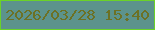 文字の大きさ：3、枠の色：6bd228、背景の色：5c938c、文字の色：6c7124 無料ブログパーツのブログ時計