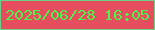 文字の大きさ：1、枠の色：6bd285、背景の色：e64e5f、文字の色：4ff249 無料ブログパーツのブログ時計