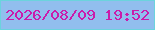文字の大きさ：4、枠の色：6bd3dd、背景の色：91beee、文字の色：ca1bab 無料ブログパーツのブログ時計