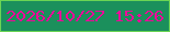 文字の大きさ：4、枠の色：6bd554、背景の色：1b905c、文字の色：f0049a 無料ブログパーツのブログ時計