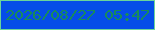 文字の大きさ：4、枠の色：6bd59a、背景の色：054de8、文字の色：188b5b 無料ブログパーツのブログ時計