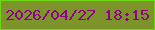 文字の大きさ：1、枠の色：6bd612、背景の色：7c9429、文字の色：91008b 無料ブログパーツのブログ時計