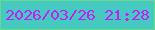 文字の大きさ：1、枠の色：6bd98b、背景の色：46c9c0、文字の色：bd21f7 無料ブログパーツのブログ時計