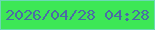 文字の大きさ：1、枠の色：6bd9b4、背景の色：3de756、文字の色：4b6ca5 無料ブログパーツのブログ時計