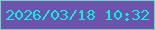 文字の大きさ：2、枠の色：6bdab3、背景の色：6e52ad、文字の色：02f4dd 無料ブログパーツのブログ時計