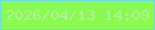 文字の大きさ：3、枠の色：6bded4、背景の色：8af950、文字の色：b1f49a 無料ブログパーツのブログ時計
