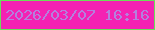 文字の大きさ：2、枠の色：6bdf59、背景の色：f422b3、文字の色：b480de 無料ブログパーツのブログ時計