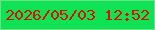 文字の大きさ：4、枠の色：6be084、背景の色：0fe254、文字の色：df0e04 無料ブログパーツのブログ時計