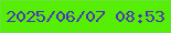 文字の大きさ：1、枠の色：6be13d、背景の色：55ee04、文字の色：4b36b8 無料ブログパーツのブログ時計