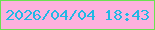 文字の大きさ：2、枠の色：6be151、背景の色：fcb1de、文字の色：20b8e5 無料ブログパーツのブログ時計