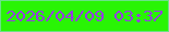 文字の大きさ：3、枠の色：6be187、背景の色：29f405、文字の色：953ee1 無料ブログパーツのブログ時計