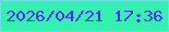 文字の大きさ：5、枠の色：6be2e6、背景の色：34f1b0、文字の色：4a2af6 無料ブログパーツのブログ時計