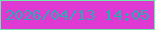 文字の大きさ：1、枠の色：6beaa5、背景の色：de39d3、文字の色：2caaaf 無料ブログパーツのブログ時計