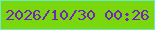 文字の大きさ：4、枠の色：6bebcb、背景の色：79d70b、文字の色：7422bc 無料ブログパーツのブログ時計