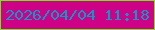文字の大きさ：4、枠の色：6bed13、背景の色：cd0287、文字の色：1196ca 無料ブログパーツのブログ時計