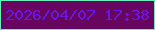 文字の大きさ：3、枠の色：6bedbc、背景の色：67055f、文字の色：6518e7 無料ブログパーツのブログ時計