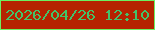 文字の大きさ：4、枠の色：6bf061、背景の色：b52300、文字の色：43c369 無料ブログパーツのブログ時計