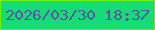 文字の大きさ：3、枠の色：6bf10b、背景の色：17db77、文字の色：5a54a8 無料ブログパーツのブログ時計
