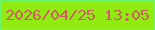 文字の大きさ：5、枠の色：6bf76d、背景の色：91ea10、文字の色：cf5c60 無料ブログパーツのブログ時計