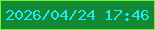 文字の大きさ：3、枠の色：6bf81f、背景の色：138837、文字の色：23e9ec 無料ブログパーツのブログ時計