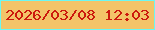 文字の大きさ：3、枠の色：6bf8f3、背景の色：f3c469、文字の色：cc1a0e 無料ブログパーツのブログ時計
