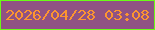 文字の大きさ：4、枠の色：6bfb16、背景の色：905283、文字の色：fd9530 無料ブログパーツのブログ時計