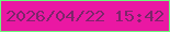 文字の大きさ：3、枠の色：6bfb7b、背景の色：ea18a3、文字の色：7d256b 無料ブログパーツのブログ時計
