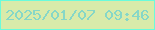 文字の大きさ：5、枠の色：6bfbdb、背景の色：d9ebaa、文字の色：86d7c7 無料ブログパーツのブログ時計