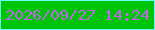 文字の大きさ：2、枠の色：6bfdf7、背景の色：00c407、文字の色：c165ed 無料ブログパーツのブログ時計