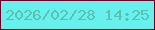 文字の大きさ：5、枠の色：6c0028、背景の色：68f0ed、文字の色：5ac0b2 無料ブログパーツのブログ時計