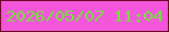 文字の大きさ：3、枠の色：6c0121、背景の色：f356db、文字の色：73e33c 無料ブログパーツのブログ時計