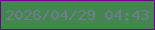 文字の大きさ：4、枠の色：6c0489、背景の色：458551、文字の色：6c7f8a 無料ブログパーツのブログ時計