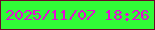 文字の大きさ：3、枠の色：6c0727、背景の色：31fb37、文字の色：e50cd4 無料ブログパーツのブログ時計