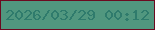 文字の大きさ：3、枠の色：6c0a20、背景の色：51977f、文字の色：2f7b6c 無料ブログパーツのブログ時計