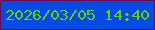 文字の大きさ：5、枠の色：6c0a51、背景の色：024be7、文字の色：67cf0e 無料ブログパーツのブログ時計