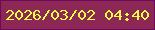 文字の大きさ：2、枠の色：6c0a59、背景の色：8d2756、文字の色：f2fe42 無料ブログパーツのブログ時計