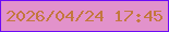 文字の大きさ：4、枠の色：6c0bf6、背景の色：e292cb、文字の色：c3773e 無料ブログパーツのブログ時計