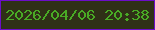 文字の大きさ：2、枠の色：6c0dc8、背景の色：2f3017、文字の色：49aa25 無料ブログパーツのブログ時計