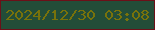 文字の大きさ：2、枠の色：6c1018、背景の色：234d38、文字の色：78720b 無料ブログパーツのブログ時計