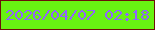 文字の大きさ：4、枠の色：6c1108、背景の色：68f312、文字の色：9164fd 無料ブログパーツのブログ時計