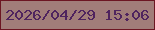文字の大きさ：4、枠の色：6c1622、背景の色：a17d79、文字の色：4f245e 無料ブログパーツのブログ時計